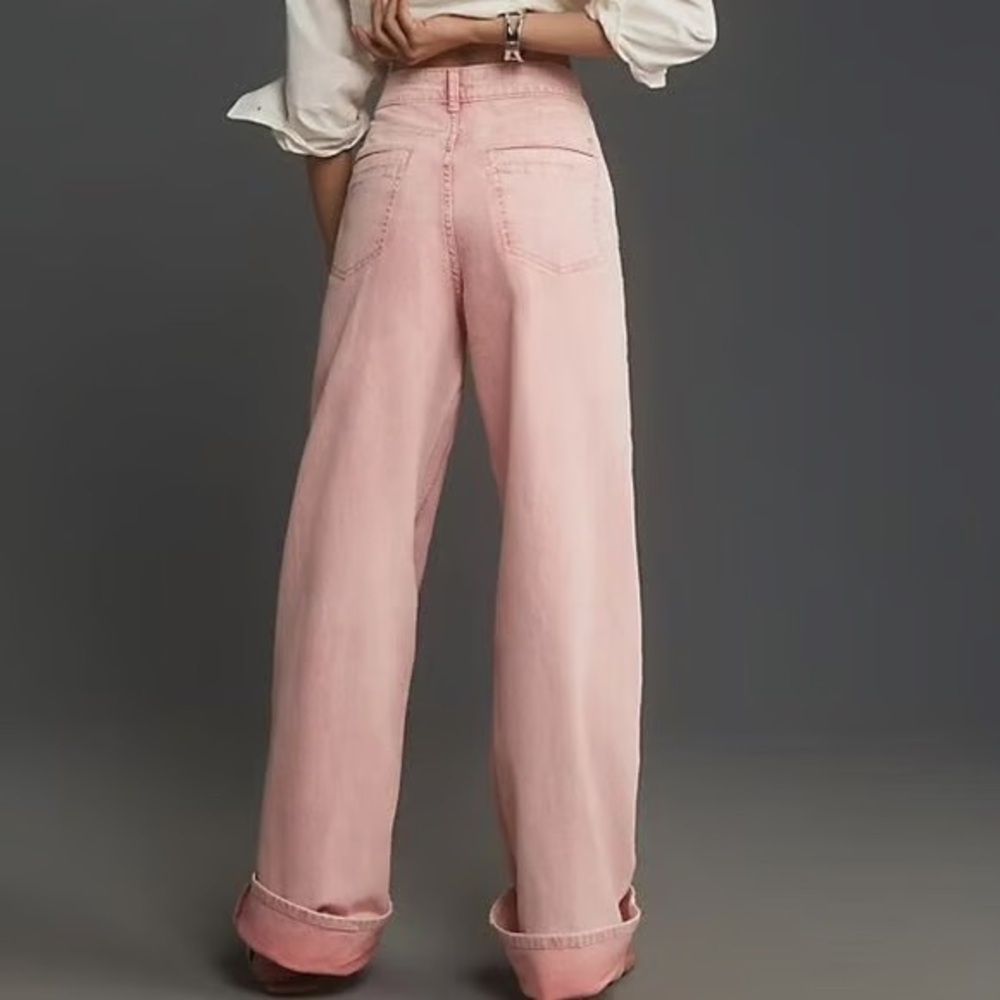 [W28Ins33”]Pilcro Light Orange Pink Wide leg Jeans - Picture 2 of 11